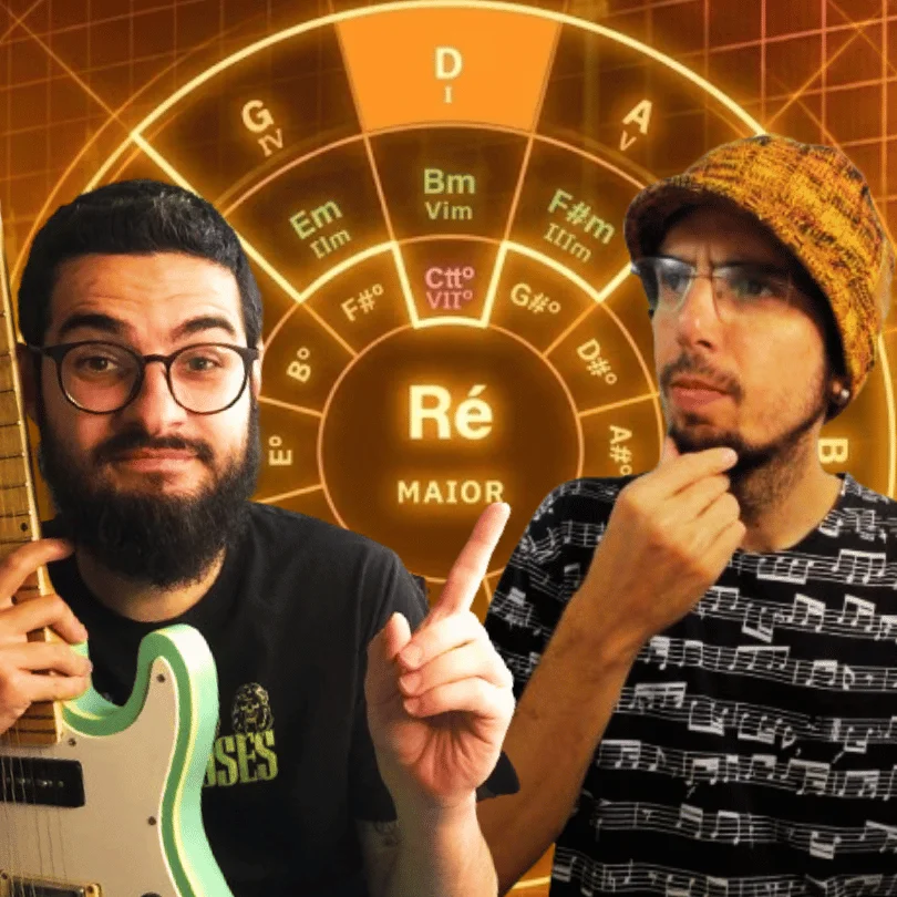 Gabriel Miguez e &Aacute;lvaro Fusco, professores da Escola da Harmonia
