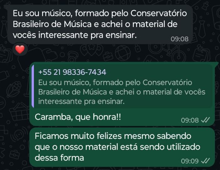 Depoimento de aluno