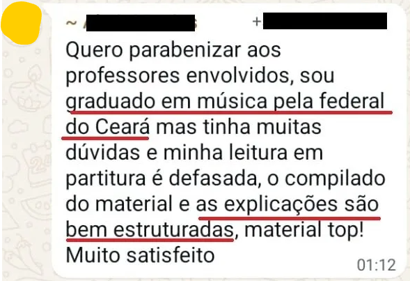 Depoimento de aluno