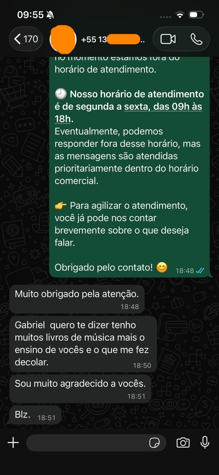 Depoimento de aluno