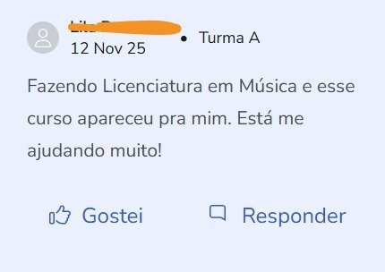 Depoimento de aluno