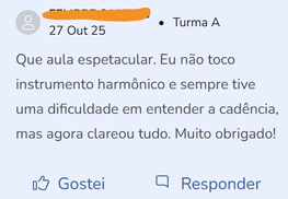 Depoimento de aluno