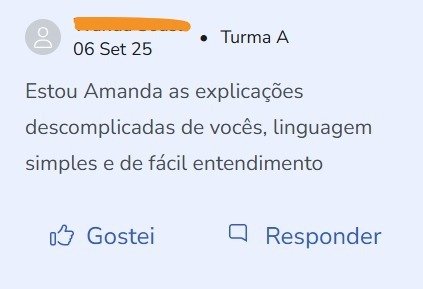 Depoimento de aluno