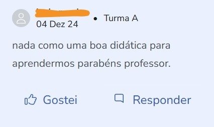 Depoimento de aluno