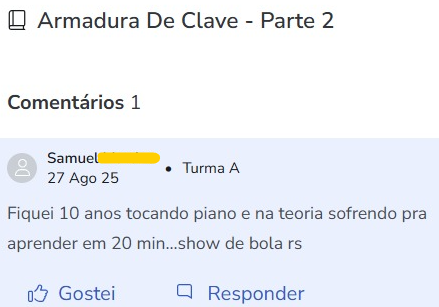 Depoimento de aluno