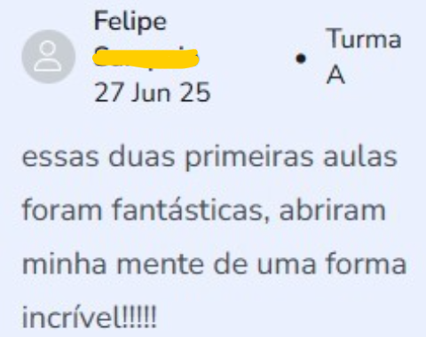 Depoimento de aluno
